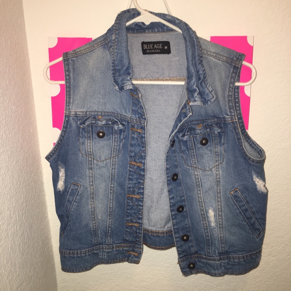 Denim Distressed vest